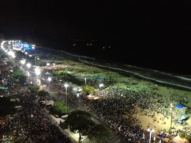 Crowds gathered at "Popacabana" for the Via Crucis on Friday evening