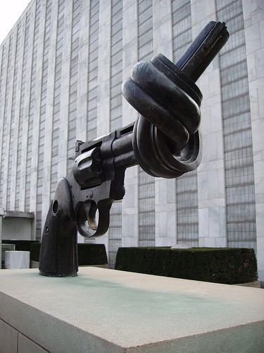 UN Gun Sculpture at Flickr from prophetofdelphi