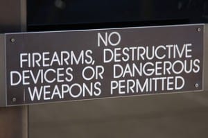 Firearm Sign by Indiana Public Media via Flickr.