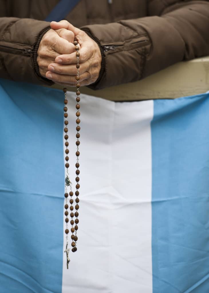 Argentinian Flag w: Rosary by Catholic Church (England and Wales) at Flickr