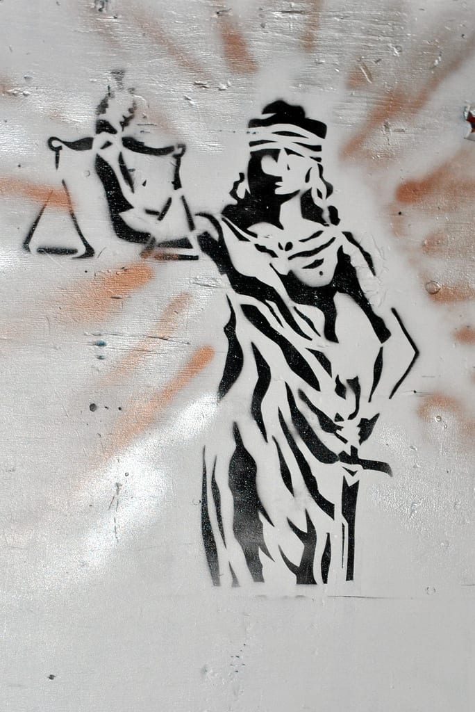 Lady Justice Graffiti by katesheets at Flickr