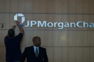 The changing logo of JP Morgan Chase