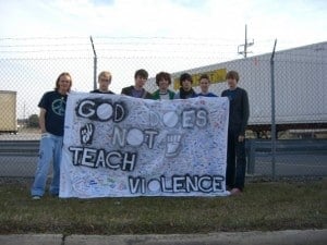 The author, second from left, at a School of the Americas protest in 2007.