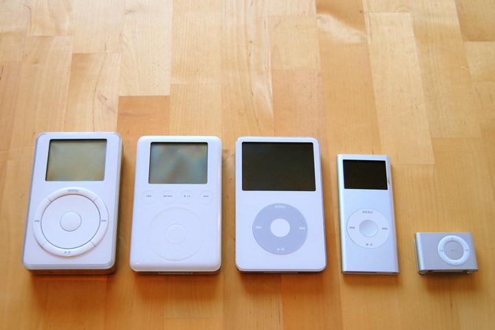 Five iPods by mcwetboy on Flickr.