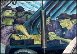 Detail of Diego Rivera's "Detroit Industry" Mural (1932-1933), Detroit Institute of Arts. Photo by Vasenka on Flickr.