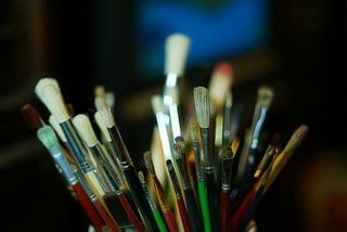 oil painting brushes by deflam via Flickr.
