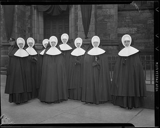 Nuns attending Cardinal O'Connell funeral at the Cathedral of the Holy Cross