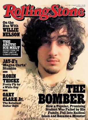 Dzhokhar Tsarnaev on the cover of Rolling Stone Magazine. (c) 2013 Rolling Stone. All rights reserved.
