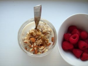 Oatmeal, in a jar.  Because of course it is.