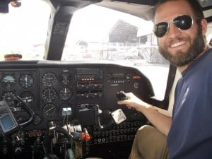 First officer Brian Strassburger ready to help fly the plane