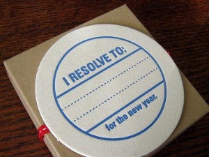 New Year's Resolution Coasters by Flickr user bazbizsf