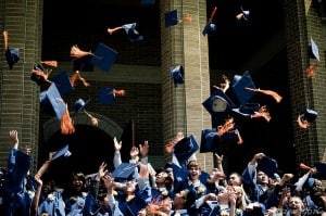 Throwing Graduation Hats