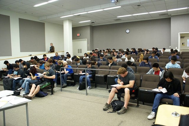 students taking final exam