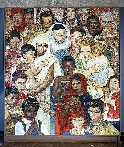 Norman Rockwell Mosaic "The Golden Rule" | Flickr User United Nations Photo | Flickr Creative Commons
